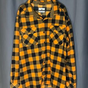 Woolrich Orange and Black Plaid Shirt
